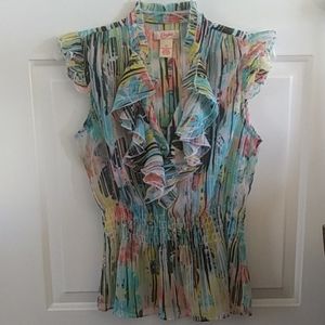 Candie's sleeveless v-neck sheer top